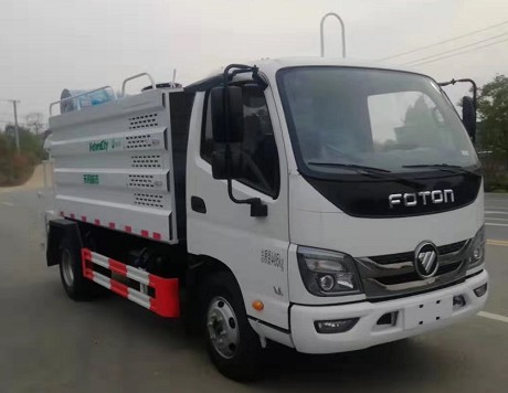 藍牌灑水車(chē)報廢年限_5方福田藍牌綠化灑水車(chē)帶霧炮